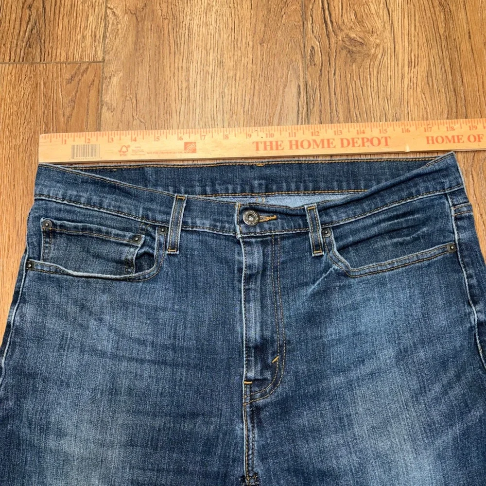 Levi's 512 Slim Taper Jeans Mens 36x31 Blue Faded Denim Stretch Pants Dark wash
